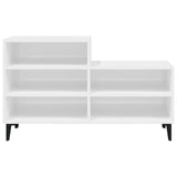 Armoire à chaussures Vidaxl 102x36x60 cm en bois de bois haut blanc