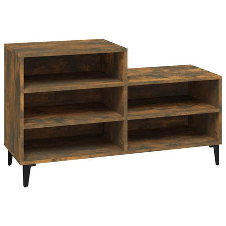 Armoire à chaussures Vidaxl 102x36x60 cm en bois de bois de bois fumé coloré