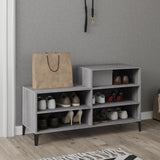 Armoire à chaussures Vidaxl 102x36x60 cm en bois de bois de sonoma gris