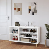 Armoire à chaussures Vidaxl 102x36x60 cm en bois de bois haut blanc