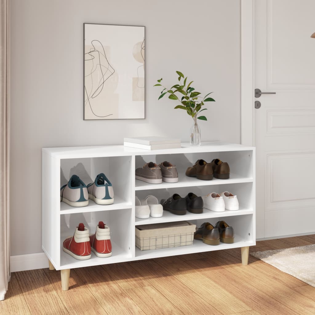 Armoire à chaussures Vidaxl 102x36x60 cm en bois de bois haut blanc