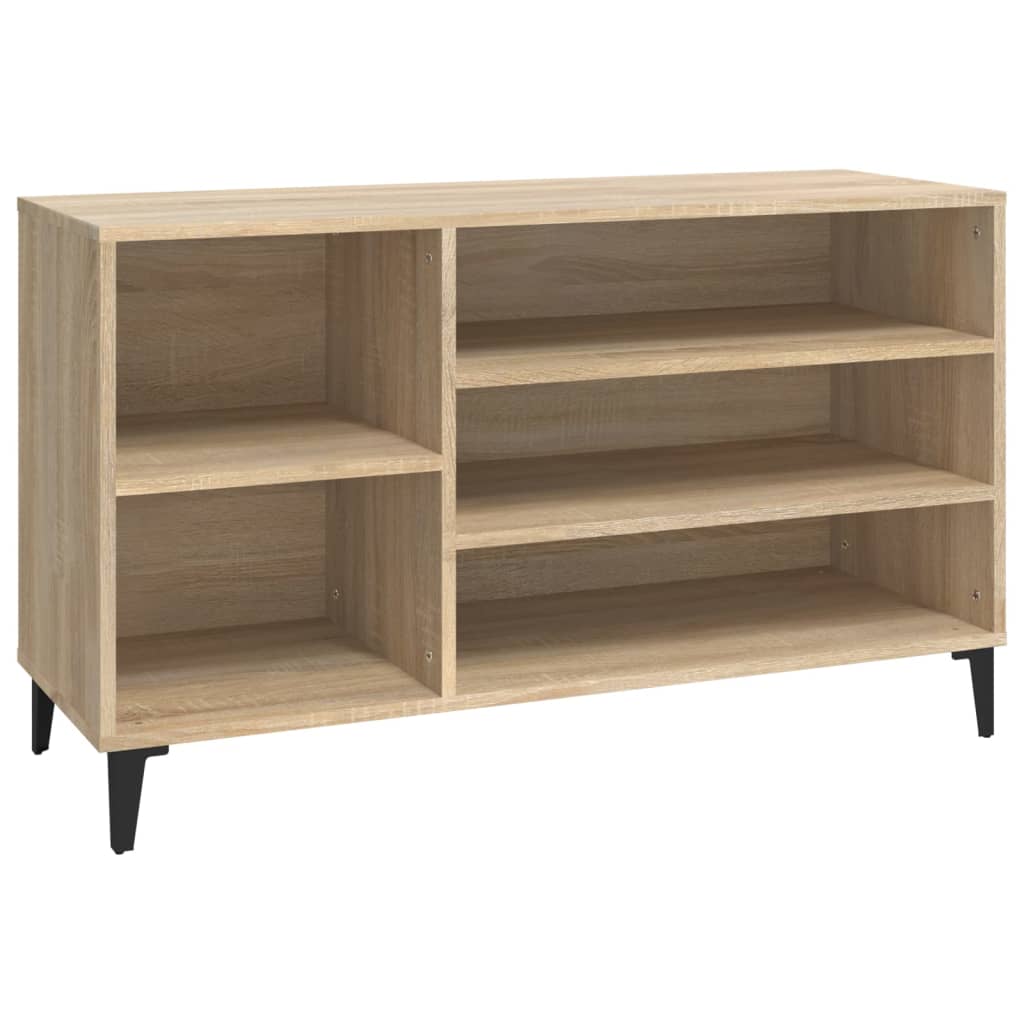 Armoire à chaussures Vidaxl 102x36x60 cm en bois de bois de chêne sonoma coloré