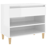 Armoire à chaussures Vidaxl 70x36x60 cm en bois de bois haute brillant blanc