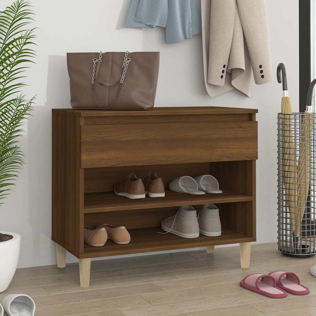Armoire à chaussures Vidaxl 70x36x60 cm Couleur de chêne marron en bois transformé