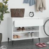 Armoire à chaussures Vidaxl 70x36x60 cm en bois de bois haute brillant blanc