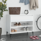 Armoire à chaussures Vidaxl 70x36x60 cm en bois de bois haute brillant blanc