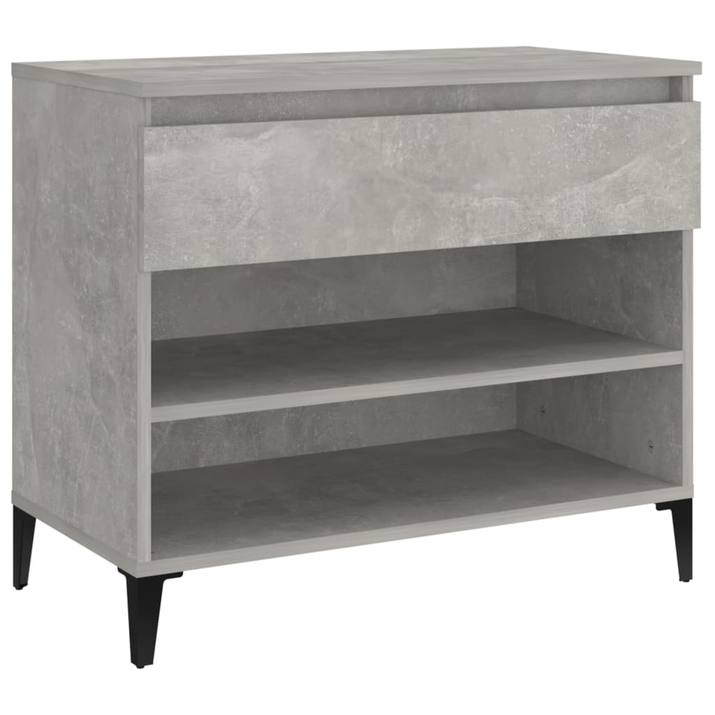 Armoire à chaussures Vidaxl 70x36x60 cm Betongrij en bois transformé