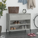 Armoire à chaussures Vidaxl 70x36x60 cm Betongrij en bois transformé