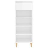 Armoire à chaussures vidaxl 40x36x105 cm bois transformé haut brillant blanc