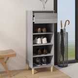 Armoire à chaussures Vidaxl 40x36x105 cm en bois de bois de gris sonoma