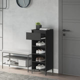 Rack à chaussures Vidaxl 40x36x105 cm Bois de bois noir