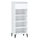 Rack de chaussure Vidaxl 40x36x105 cm Bois de bois de haut brillant blanc