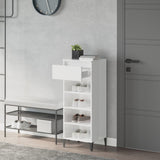 Rack de chaussure Vidaxl 40x36x105 cm Bois de bois de haut brillant blanc