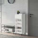 Rack de chaussure Vidaxl 40x36x105 cm Bois de bois de haut brillant blanc