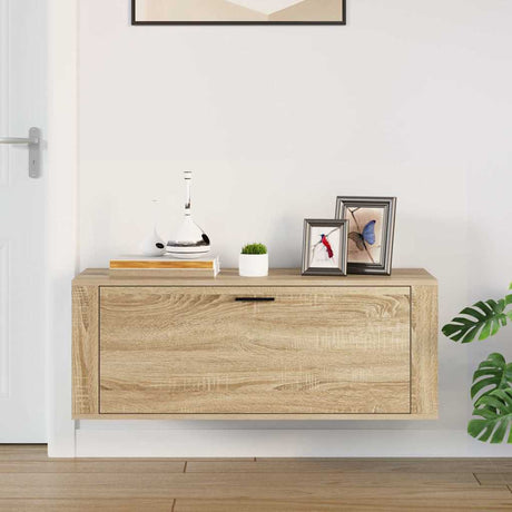 Armoire à chaussures de mur vidaxl 100x35x38 cm en bois de bois de bois de bois de sonoma