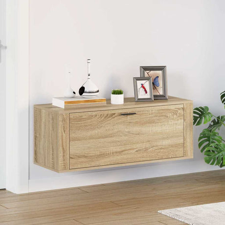 Armoire à chaussures de mur vidaxl 100x35x38 cm en bois de bois de bois de bois de sonoma