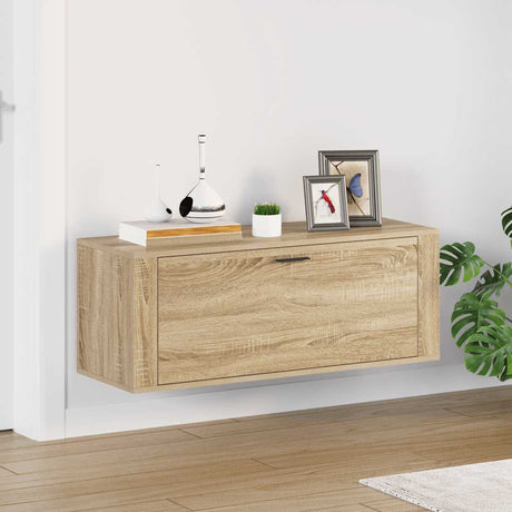 Armoire à chaussures de mur vidaxl 100x35x38 cm en bois de bois de bois de bois de sonoma
