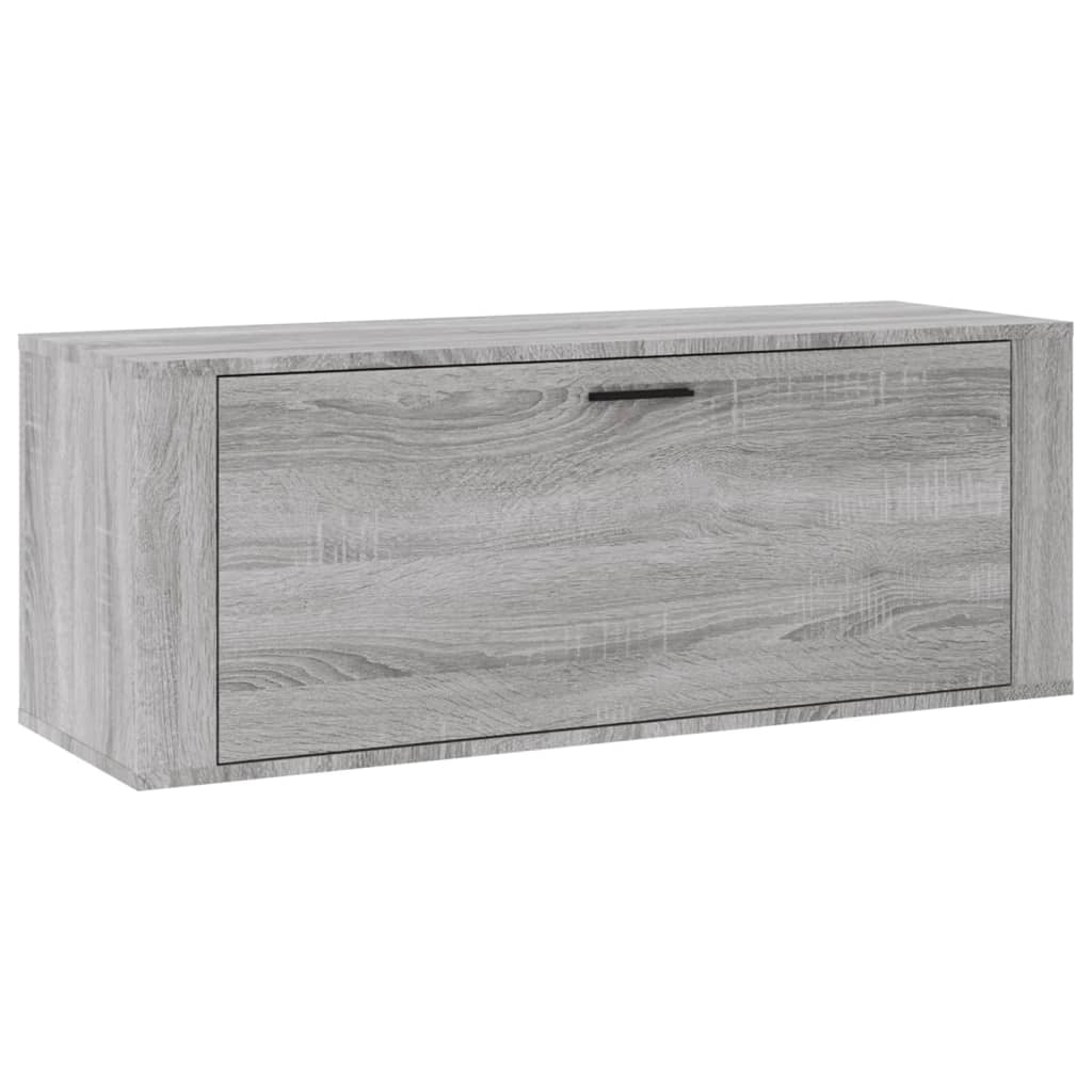 Vidaxl wandschoenenkast 100x35x38 cm bewerkt hout grijs sonoma