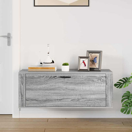 Armoire à chaussures murales vidaxl 100x35x38 cm en bois de bois de gris sonoma