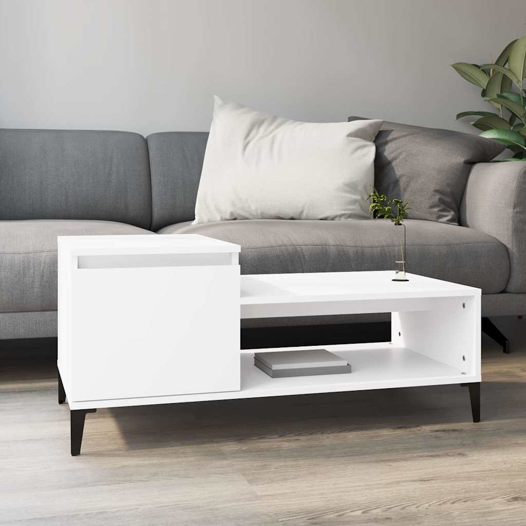 Vidaxl salontafel 100x50x45 cm bewerkt hout wit