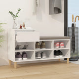 Armoire à chaussures Vidaxl 102x36x60 cm en bois de bois haut blanc