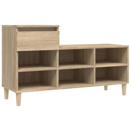 Vidaxl schoenenkast 102x36x60 cm bewerkt hout sonoma eikenkleurig