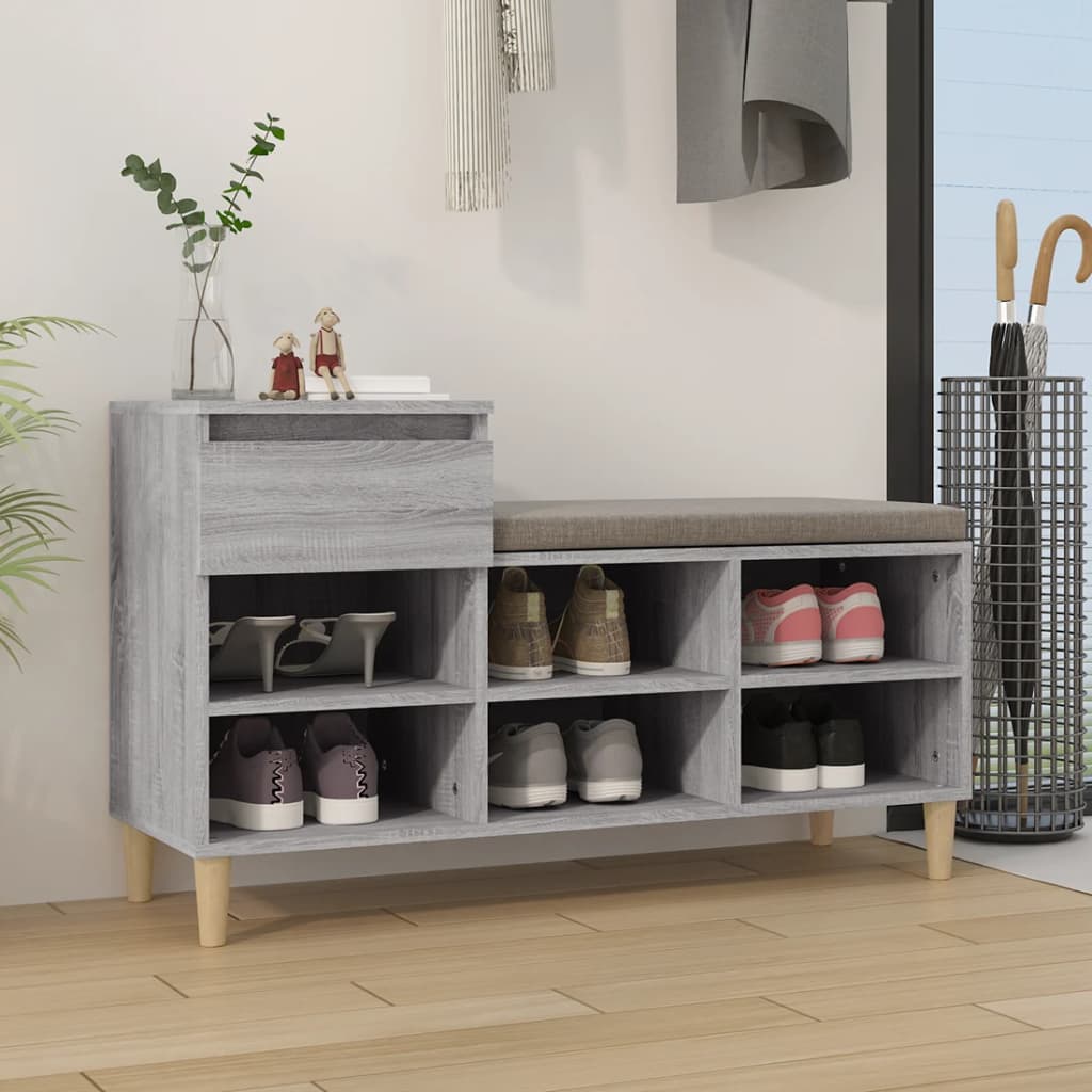 Vidaxl Shoe Cabinet 102x36x60 cm Property Wood Sonoma Gray