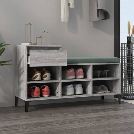 Armoire à chaussures Vidaxl 102x36x60 cm en bois de bois de sonoma gris