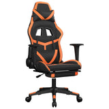 Vidaxl gamestoel met voetensteun kunstleer zwart en oranje