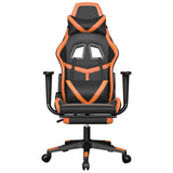 Vidaxl gamestoel met voetensteun kunstleer zwart en oranje