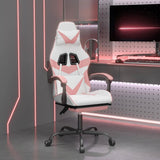 Vidaxl gamestoel met voetensteun kunstleer wit en roze