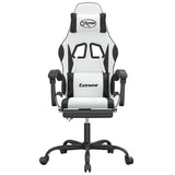 Vidaxl gamestoel met voetensteun kunstleer wit en zwart