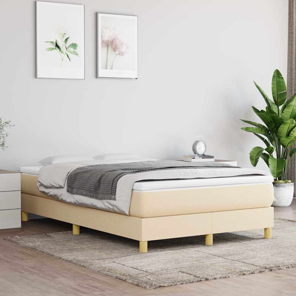 Vidaxl boxspring bed 120x200 cm stof crèmekleurig