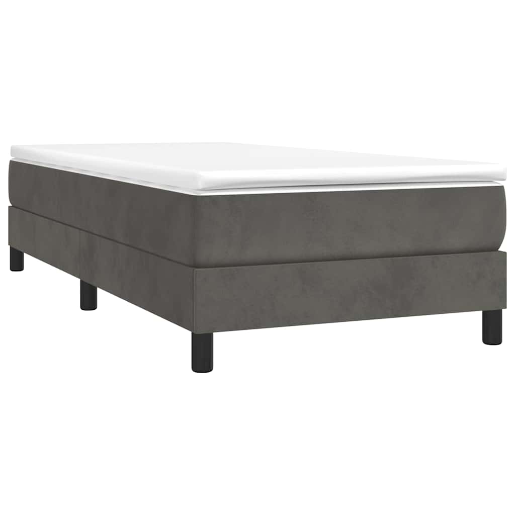 Vidaxl boxspring bed 100x200 cm fluweel donkergrijs