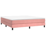 Vidaxl boxspring bed fluweel roze 160x200 cm