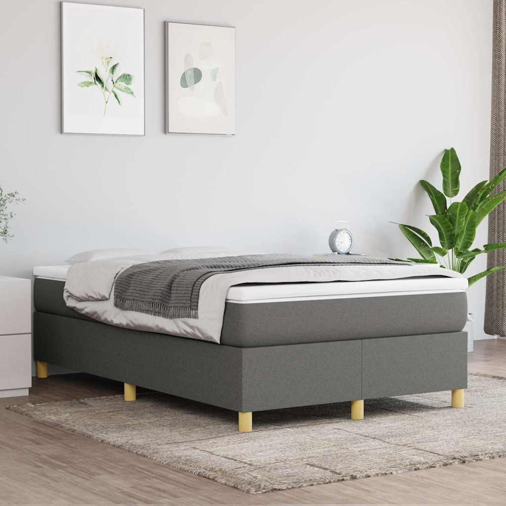 Vidaxl boxspring bed 120x200 cm stof donkergrijs