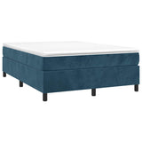 Vidaxl boxspring bed 140x200 cm fluweel donkerblauw