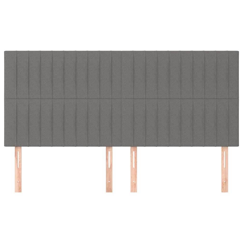 Vidaxl hoofdbord donkergrijs 180x5x118 128 cm stof