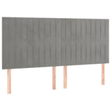 Vidaxl hoofdbord lichtgrijs 200x5x118 128 cm fluweel