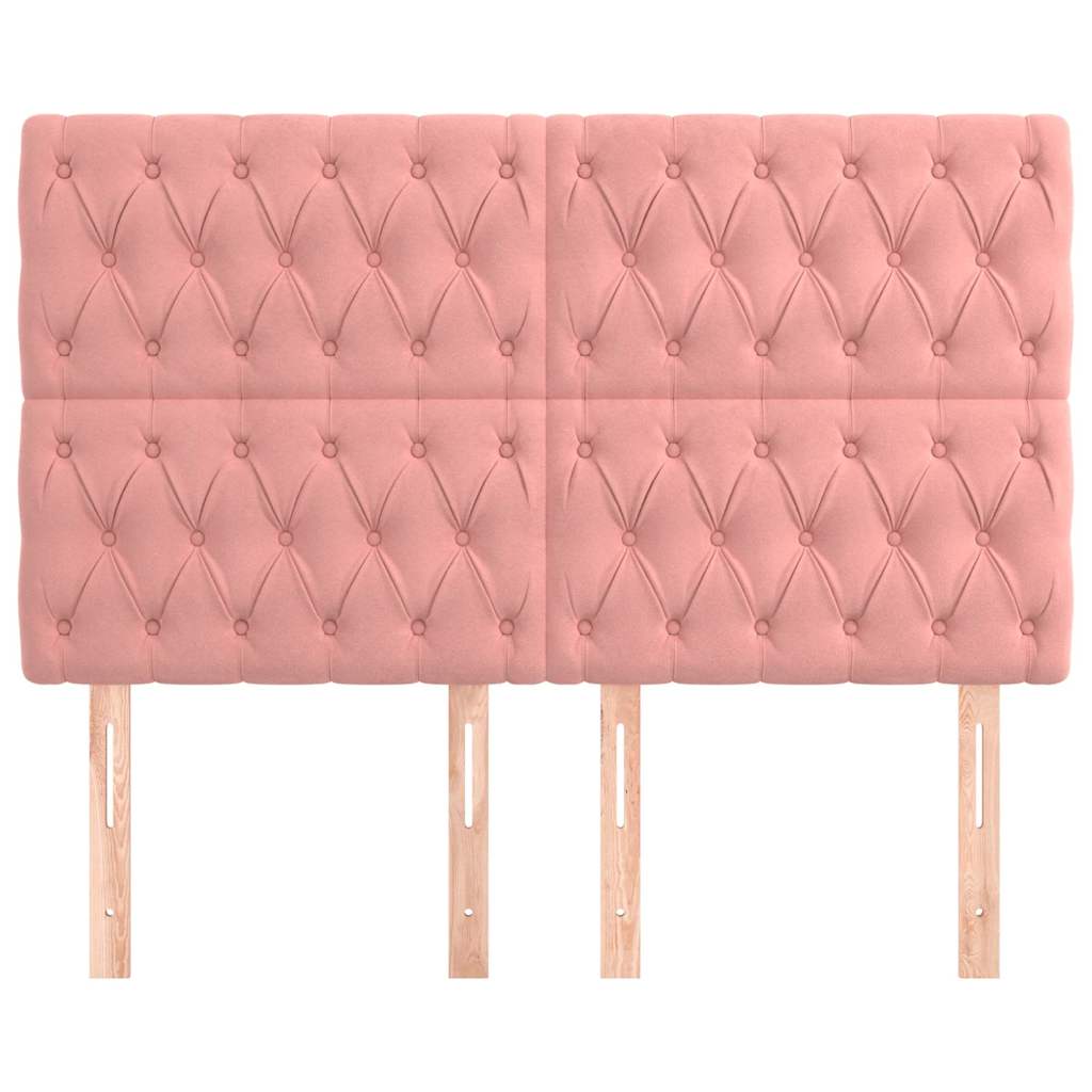 Vidaxl hoofdbord roze 160x7x118 128 cm fluweel