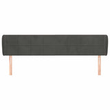 Vidaxl hoofdbord met randen 163x23x78 88 cm fluweel donkergrijs