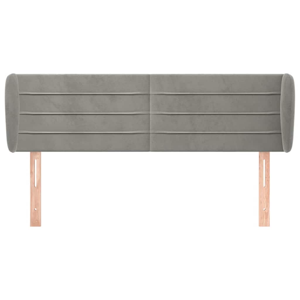 Vidaxl hoofdbord met randen 147x23x78 88 cm fluweel lichtgrijs