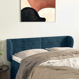 Vidaxl hoofdbord met randen 147x23x78 88 cm fluweel donkerblauw