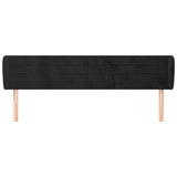 Vidaxl hoofdbord met randen 163x23x78 88 cm fluweel zwart