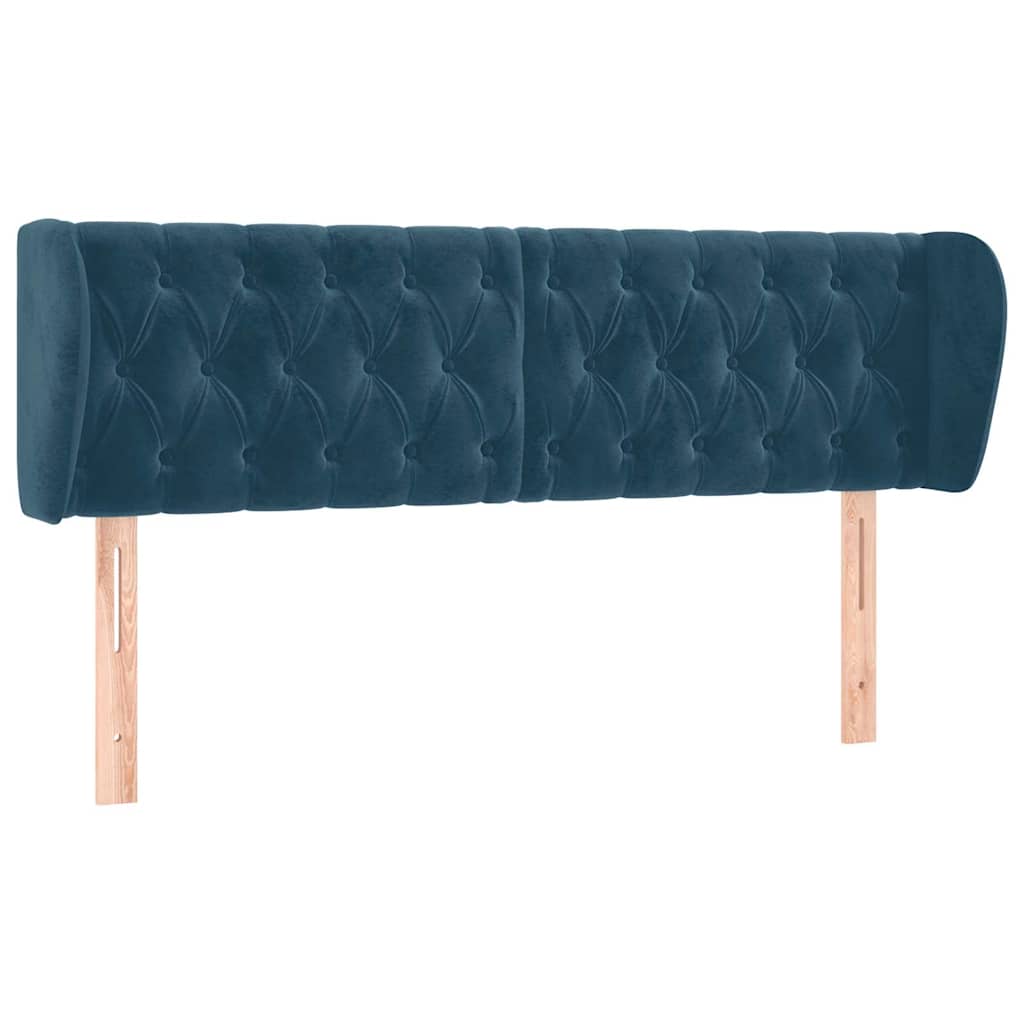 Vidaxl hoofdbord met randen 147x23x78 88 cm fluweel donkerblauw