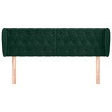 Vidaxl hoofdbord met randen 163x23x78 88 cm fluweel donkergroen