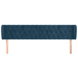 Vidaxl hoofdbord met randen 203x23x78 88 cm fluweel donkerblauw