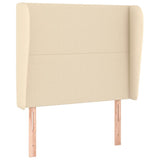 Vidaxl hoofdbord met randen 93x23x118 128 cm stof crèmekleurig