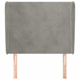 Vidaxl hoofdbord met randen 93x23x118 128 cm fluweel lichtgrijs