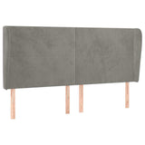 Vidaxl hoofdbord met randen 203x23x118 128 cm fluweel lichtgrijs